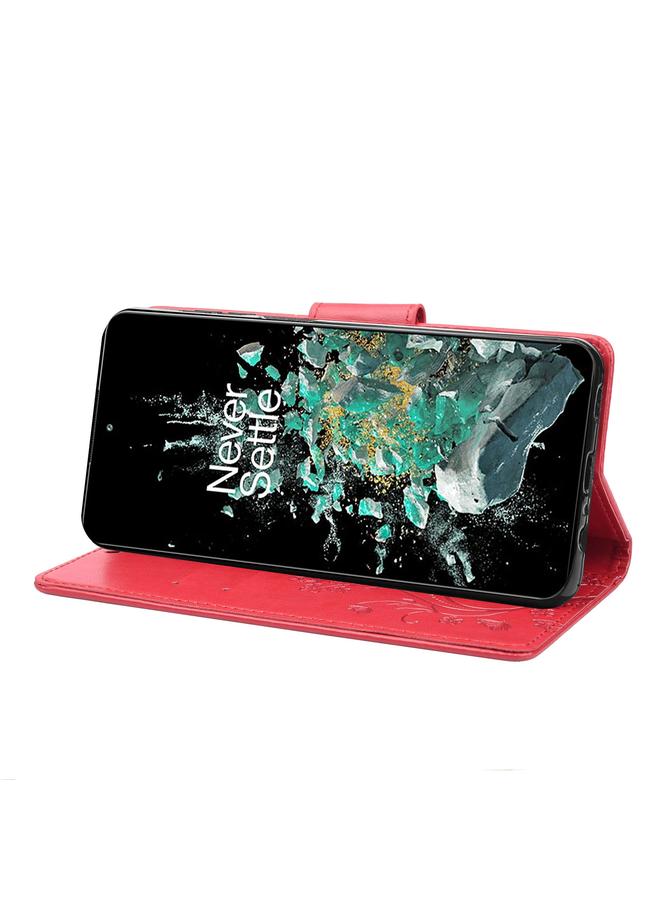 اس-توب جراب هاتف OnePlus 10T من الجلد القابل للطي بنمط زهرة الفراشة - Image 5