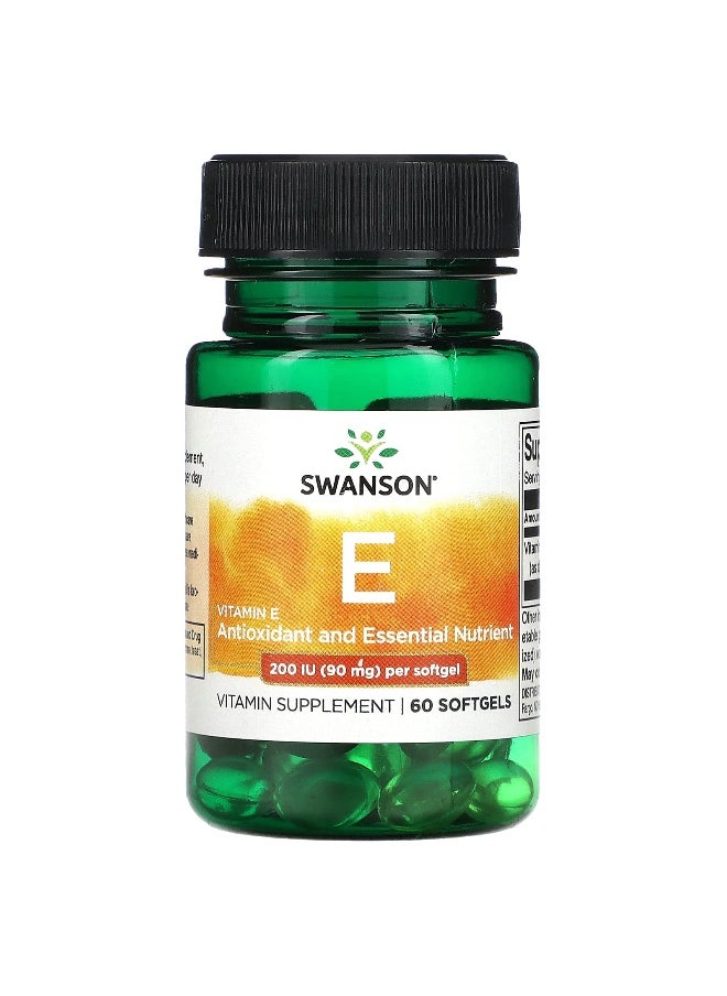 Swanson, Vitamin E, 90 mg (200 IU), 60 Softgels