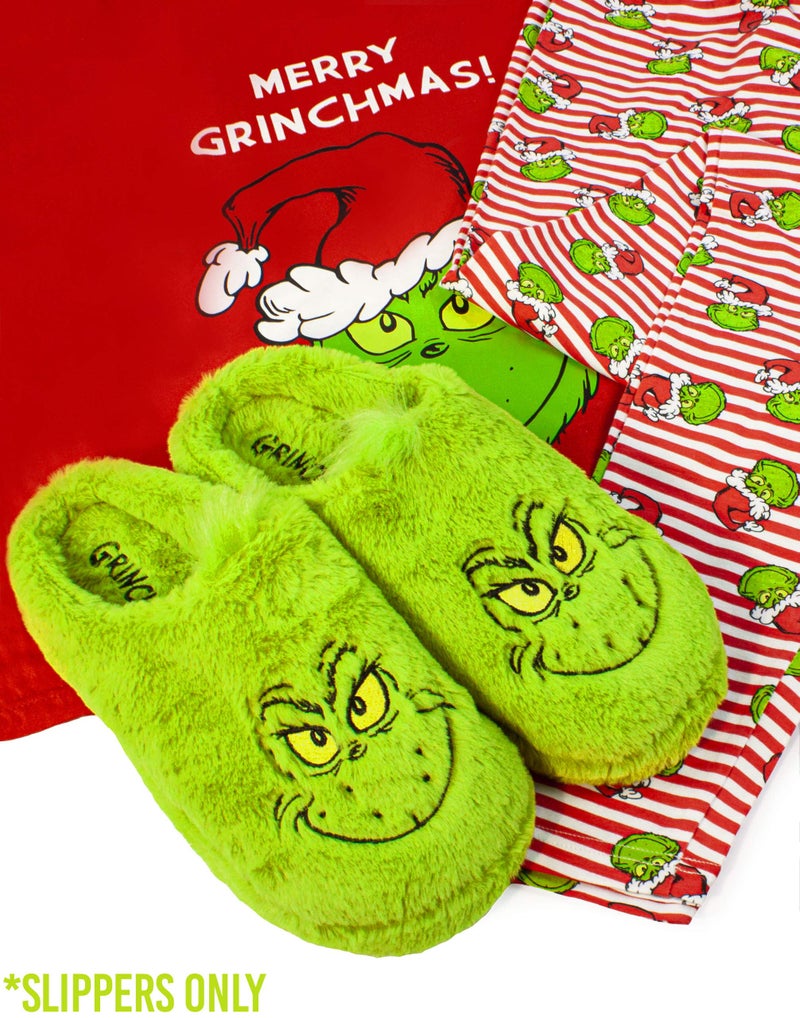 The Grinch Plush Slippers for Adults | Cozy Fuzzy Christmas House Shoes for Men & Women - Image 5
