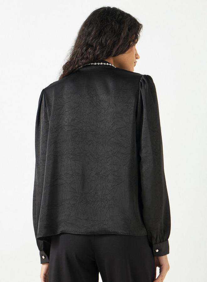 تواكستريمز بلوزة مزينة بكشكش وياقة بأربطة من تو إكستريمز - Image 3