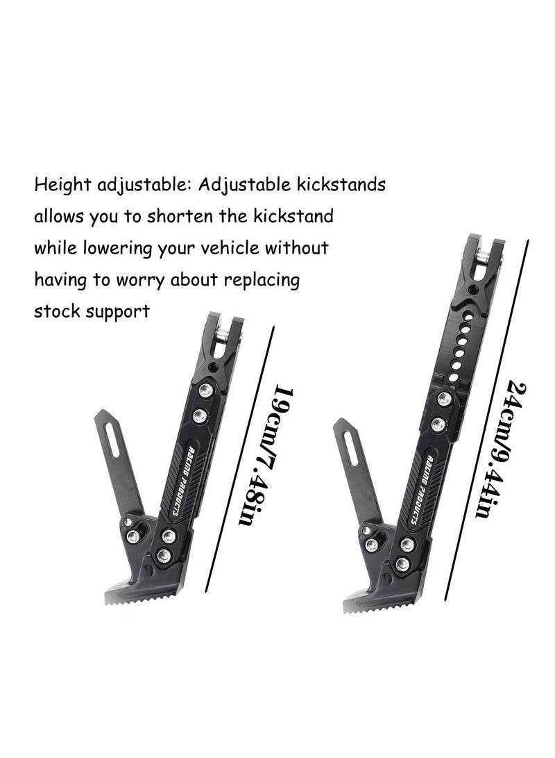 Excefore Universal Motorcycle Kickstand Accessories, Motor Scooter Modified CNC Aluminum Alloy Adjustable Tripod Holder, Motor Foot Side Support Stand, for Motor, Motocross, Dit Pit Bike - Image 3