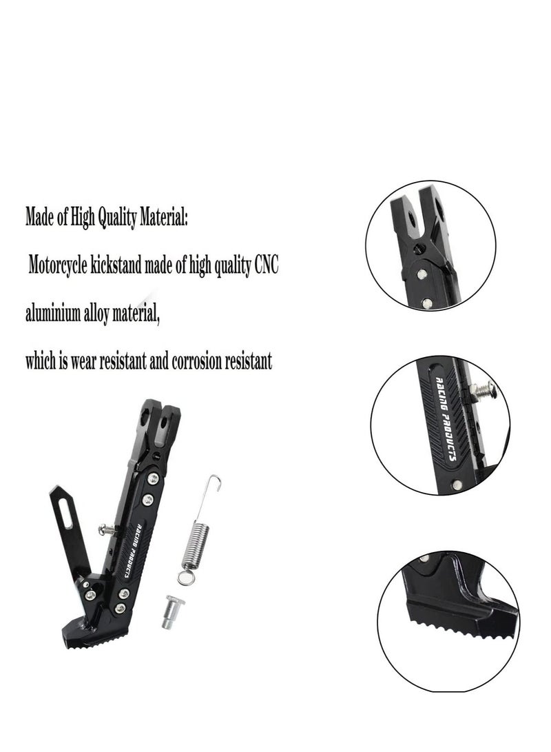 Excefore Universal Motorcycle Kickstand Accessories, Motor Scooter Modified CNC Aluminum Alloy Adjustable Tripod Holder, Motor Foot Side Support Stand, for Motor, Motocross, Dit Pit Bike - Image 5