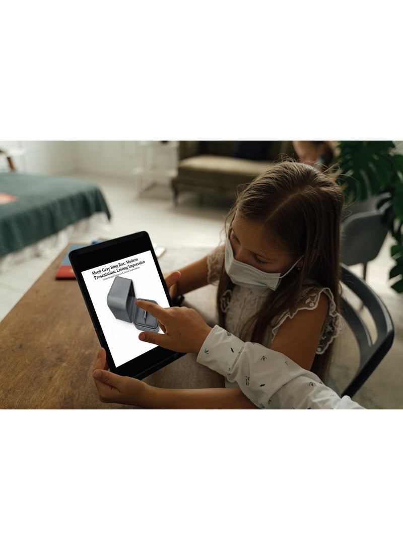 Luxury Grey Leather Ring Box – Elegant Jewellery Storage Case with Soft Velvet Interior – Perfect for Engagements, Proposals & Gift Presentation - Image 5