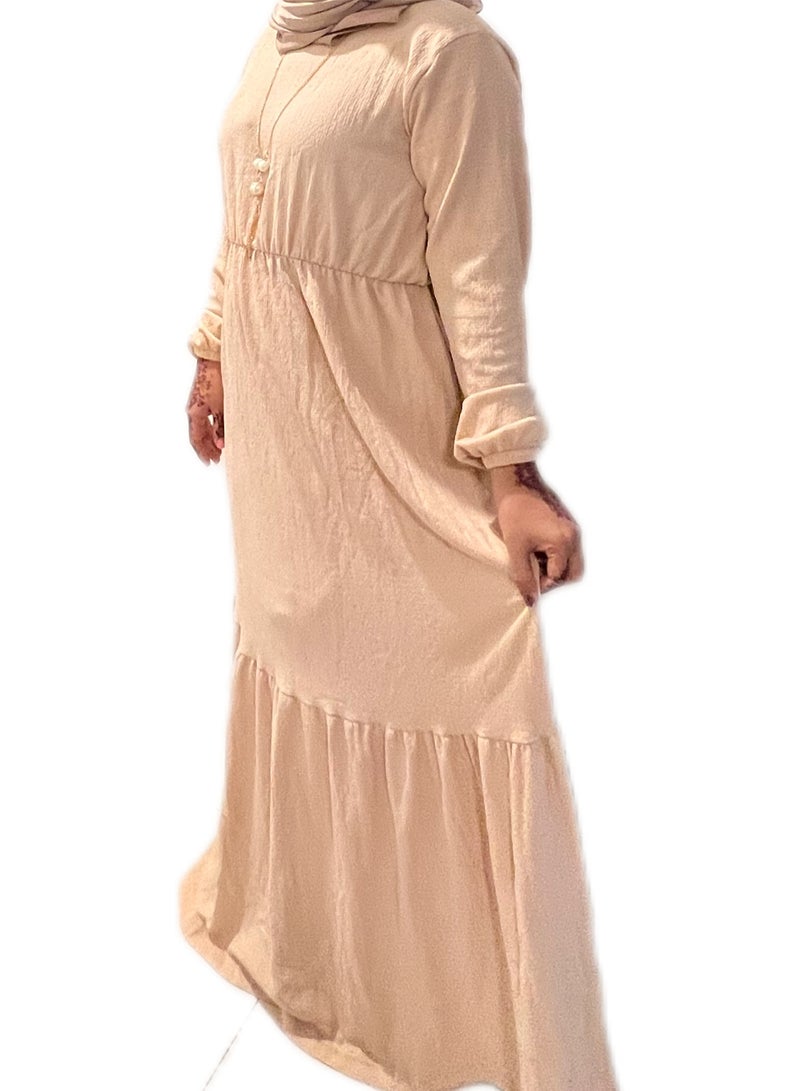Polyester long dress with necklace