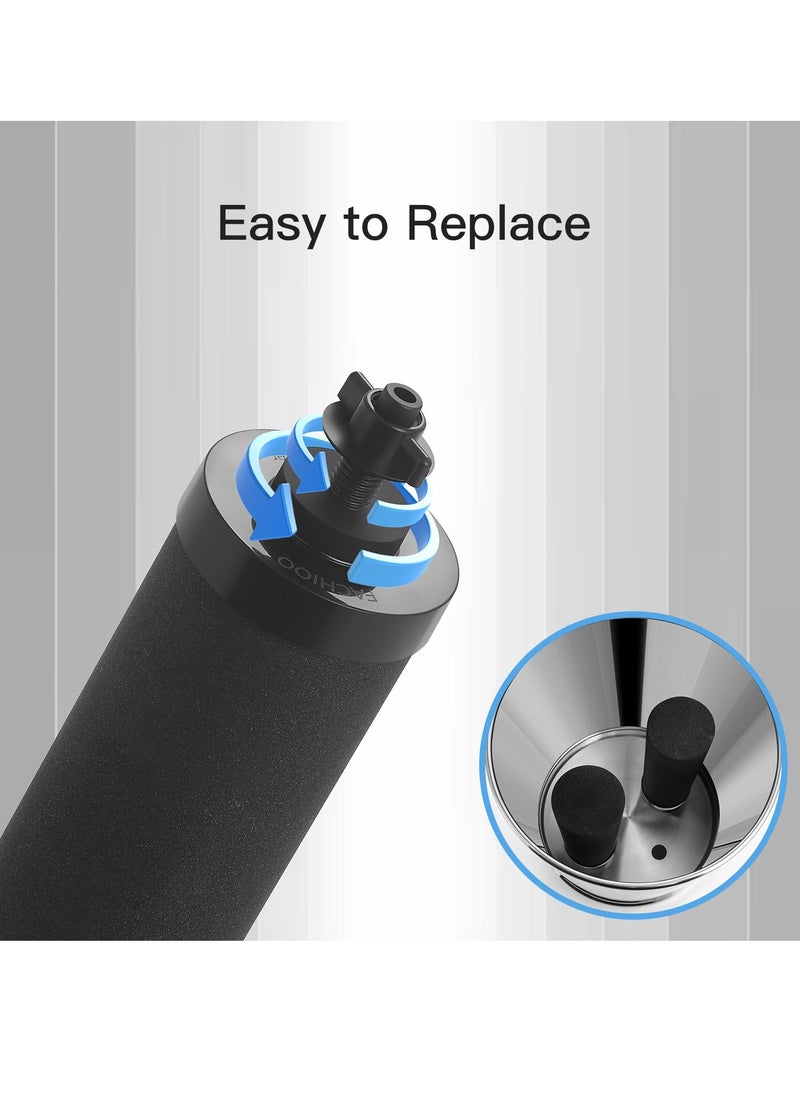 SYOSI - 2 Pcs Premium Water Filter Black Active Carbon Element Cartridge Compatible with Berkey Countertop Water Purification System 2 9BB Purification Elements Certified by NSF ANSI 42 - Image 1