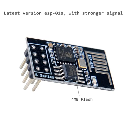 DIYmall ESP8266 ESP-01S WiFi Serial Transceiver Module with 4MB Flash + ESP8266 ESP-01 Breakout Board Breadboard Adapter - Image 2