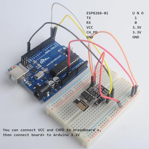 DIYmall ESP8266 ESP-01S WiFi Serial Transceiver Module with 4MB Flash + ESP8266 ESP-01 Breakout Board Breadboard Adapter - Image 5