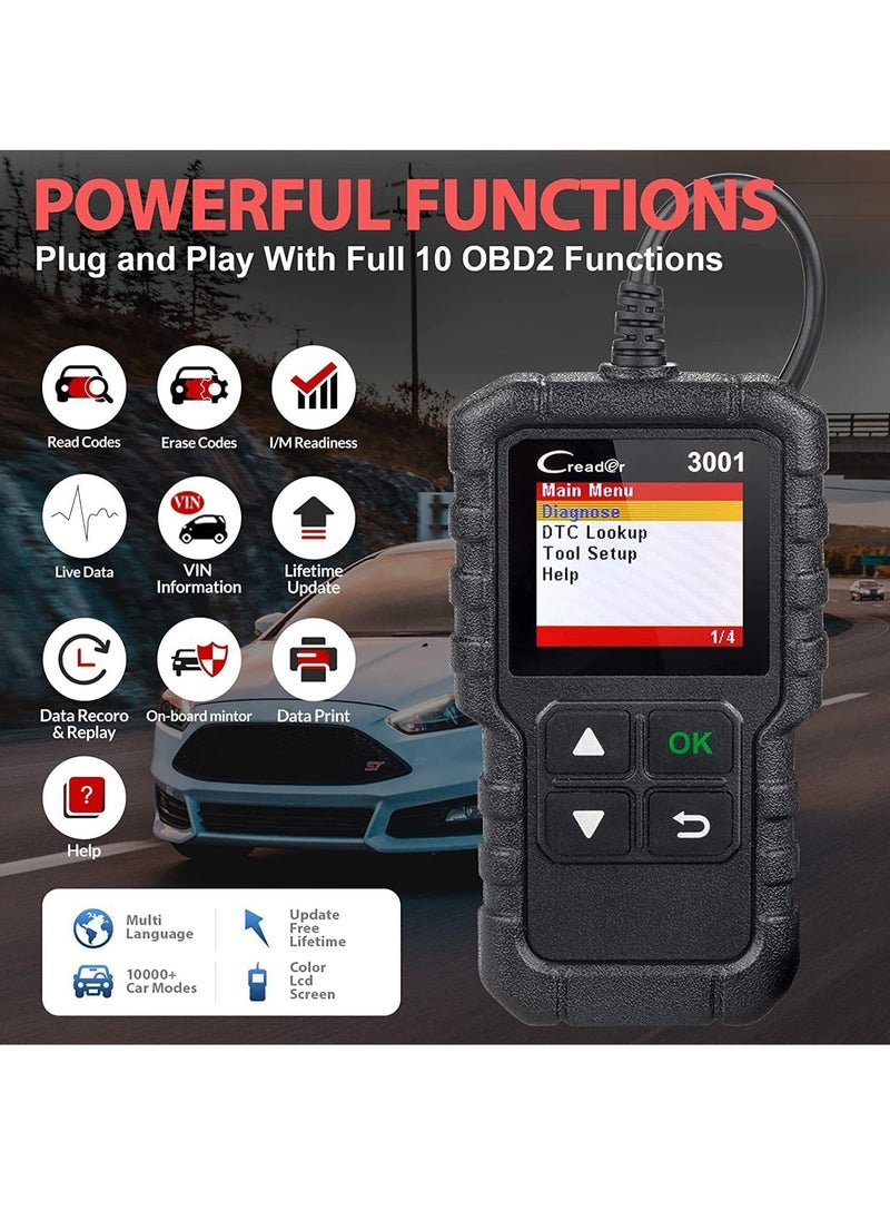 Launch - LAUNCH Creader 3001 OBD2 Scanner, Engine Fault Code Reader Mode 6 CAN Diagnostic Scan Tool for All OBDII Protocol Cars Since 1996 - Image 1
