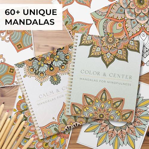 ZICOTO Beautiful Adult Coloring Book Set of 2 for Relaxation - Mandala Coloring Books with Inspirational Quotes Making it a Great Gift - Perfect Stress-Relieving Books Fun to Color for Women - Image 2