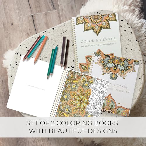 ZICOTO Beautiful Adult Coloring Book Set of 2 for Relaxation - Mandala Coloring Books with Inspirational Quotes Making it a Great Gift - Perfect Stress-Relieving Books Fun to Color for Women - Image 3