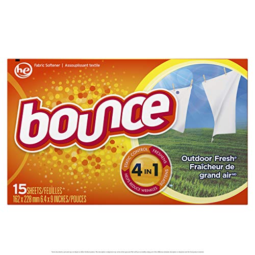 Bounce Outdoor Fresh Scented Fabric Softener Dryer Sheets, 15 Count - Image 1