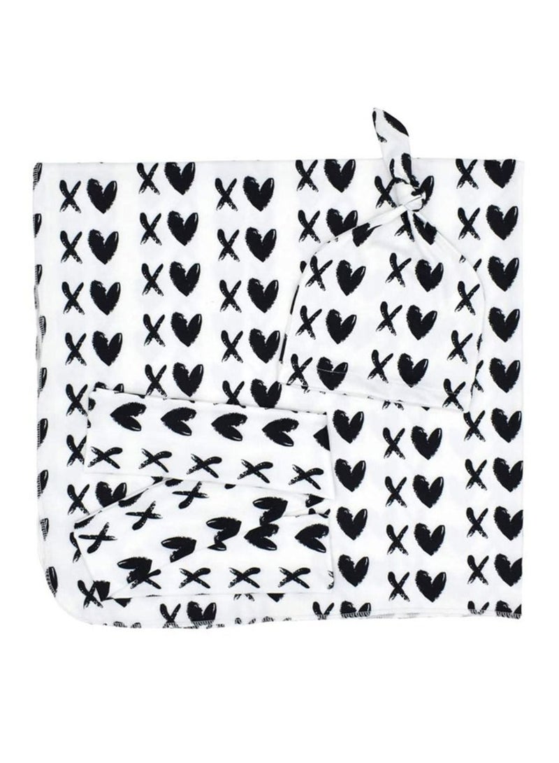 إسكدنيا Newborn Receiving Blanket Headband Set Infant Swaddle Wrap with Headbands Hats Baby Photography Props - Image 3