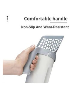 Generic HMAMOR Cat Litter Scoop with Bag Holder, Integrated Detachable Deep Cat Litter Shovel with  Sifting and 120 Litter Bags  - Image 2