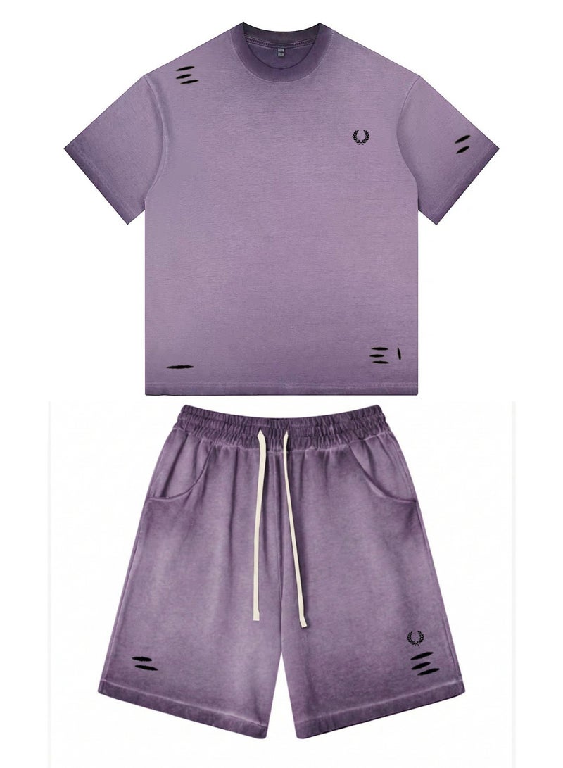 فريد بيري FRED PERRY three-dimensional LOGO for men and women is a retro wash for old leisure, with loose short-sleeved T-shirts and casual shorts. - Image 4