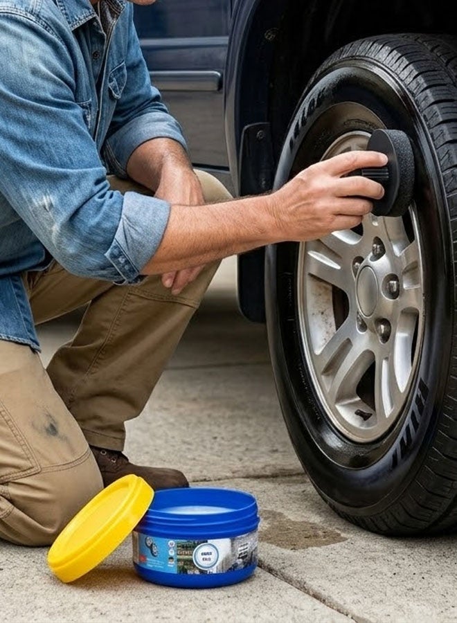 Socket Tire Polish Applicator with Protective Cover, Tire Shine Sponge Applicator Pad, Car Tire Dressing Sponge, Reusable Tire Wax Applicator, Foam Tire Coating Pad for Cars, SUVs, Bikes, Trucks and Automotive Detailing ERPCMRJ - Image 2