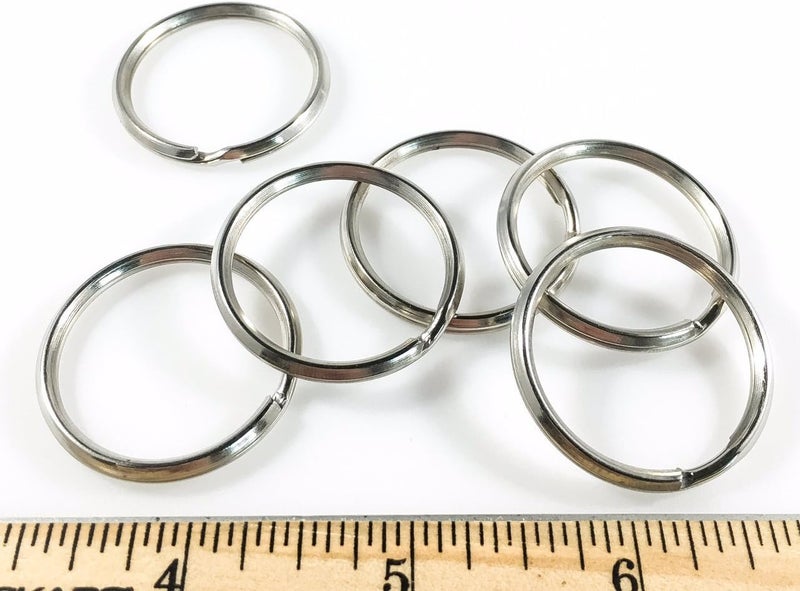 Split Key Rings Steel Nickel Plate 1 1/4" Id 75 Pcs