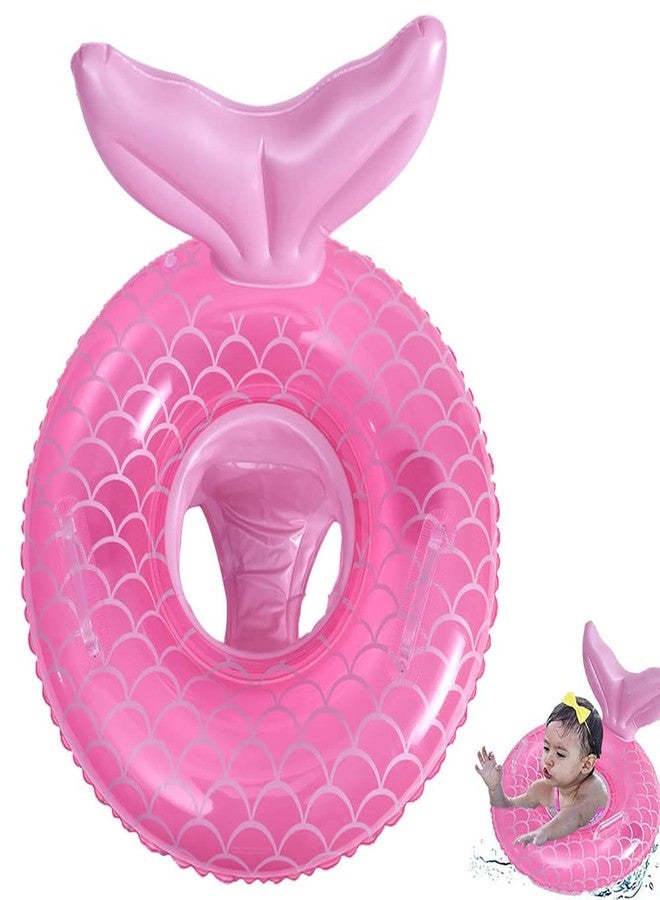 Umbresen Baby Swimming Float, Inflatable Swim Ring Cute Floaties with Seat Pool Floats Toys Fun Water Raft Lounge Party Supplies for Toddler Kids Age 8-48 Months Under 44lb (Pink Mermaid) - Image 1
