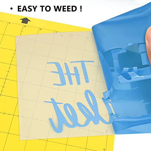 HTVVETUR HTV Vinyl Rolls Heat Transfer Vinyl - 12" x 9ft White HTV Vinyl for Shirts, Iron on Vinyl for Cameo - Easy to Cut & Weed for Heat Vinyl Design (15 K9 Sky Blue) - Image 3