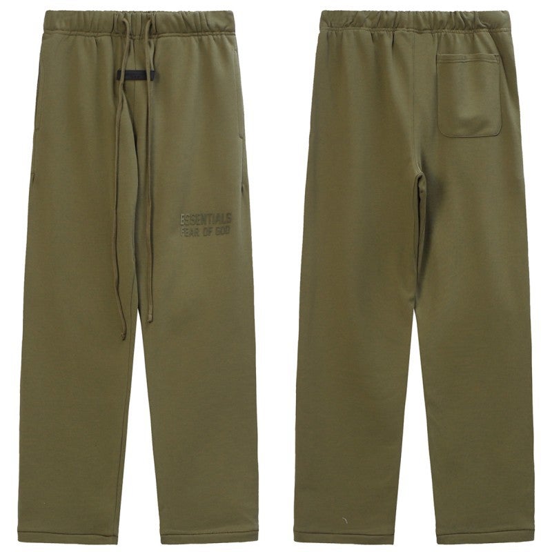 2023 FOG Essentials Casual Pants Unisex Autumn Winter 899-smoky gray flocking printing 