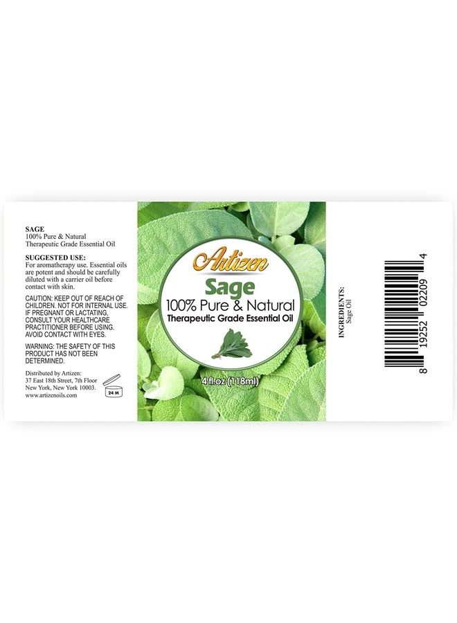 Artizen 4oz Oils - Sage Essential Oil - 4 Fluid Ounces - Image 2