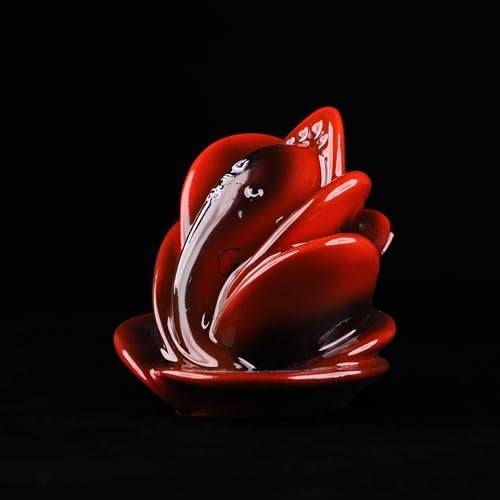 Artarium 3 Inch Rose Shape Ganesh Idol for Car Dashboard | Red Shri Ganesh Ji Murti for Puja and Home Decor | Ganesh Ji Statue for Office Desk, Housewarming & Gift Items, Spiritual Sculpture - Image 3