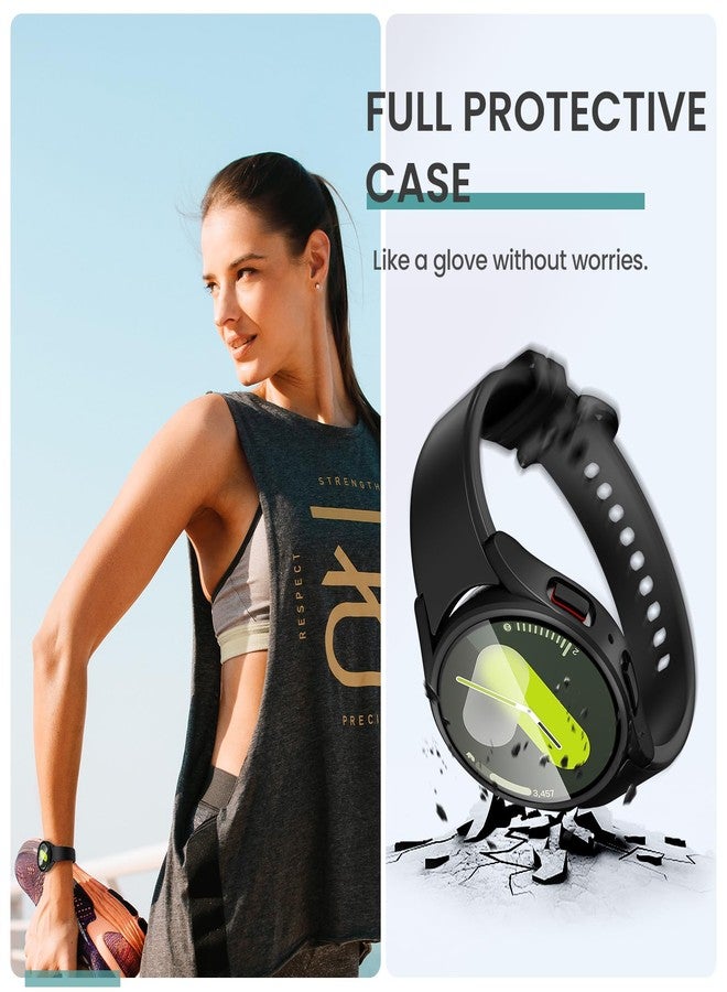 Tensea [5+5Pack for Samsung Galaxy Watch 7 Screen Protector Case 44mm Accessories, Hard PC Bumper/HD Anti-Fog Tempered Glass Protective Film, Face Cover Set, Galaxy Watch 7 Case for Women Men - Image 5