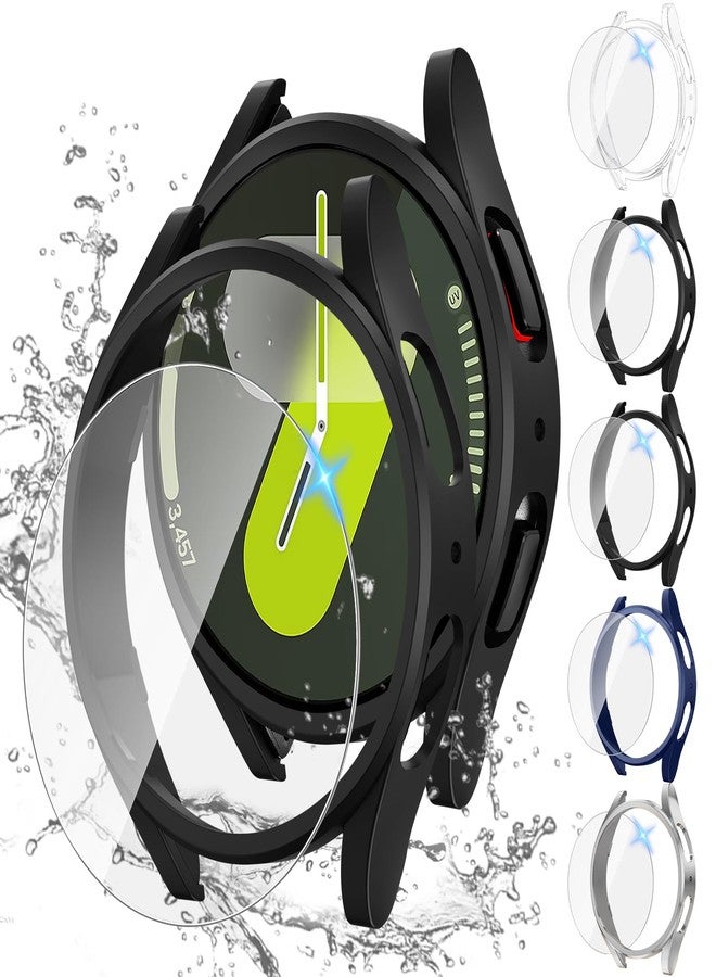 Tensea [5+5Pack for Samsung Galaxy Watch 7 Screen Protector Case 44mm Accessories, Hard PC Bumper/HD Anti-Fog Tempered Glass Protective Film, Face Cover Set, Galaxy Watch 7 Case for Women Men - Image 1