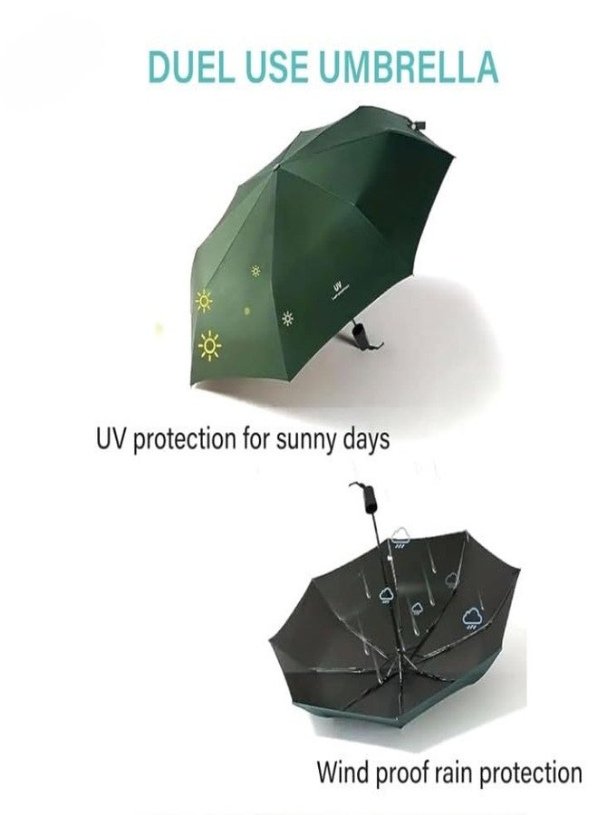 MANIBAM IMPEX Super Effective Foldable Umbrella Manual 3-Fold Rain & Sun Protection Umbrella For Men & Women (Green, GREEN UMBRELLA) - Image 3