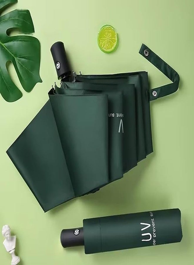 MANIBAM IMPEX Super Effective Foldable Umbrella Manual 3-Fold Rain & Sun Protection Umbrella For Men & Women (Green, GREEN UMBRELLA) - Image 2