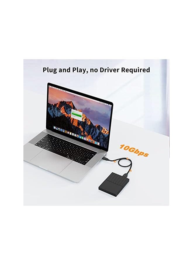 CableCreation - 2 Pack Short Usb C Hard Drive Cable 1Ft Usb 3.1 C To Micro B Cable 10Gbps Usb C To Hard Drive Cord Compatible With Macbook Pro Air Galaxy S5 My Pasort Elements Etc 0.3M Black - Image 1
