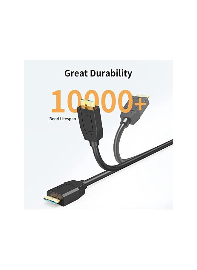 CableCreation - 2 Pack Short Usb C Hard Drive Cable 1Ft Usb 3.1 C To Micro B Cable 10Gbps Usb C To Hard Drive Cord Compatible With Macbook Pro Air Galaxy S5 My Pasort Elements Etc 0.3M Black - Image 1