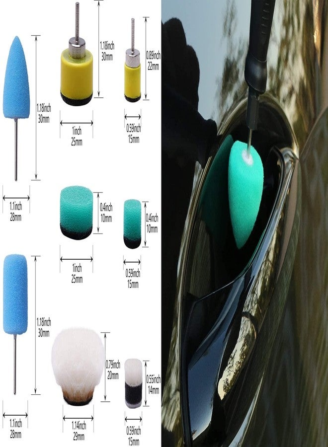 DIY Crafts 4x Felt 4x Fur Pads, Mini Kit, Mini Buffing Polishing Pads, Detail Polisher Pads Use On Rotary Tools,Cordless Drill, Polisher Tool for Tight Area Detailing (4x Felt 4x Fur Pads, Mini Kit) - Image 4