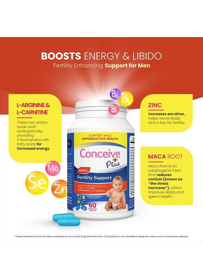 Conceive Plus دعم الخصوبة للرجال - مكملات الخصوبة للرجال، 60 كبسولة، إمداد لمدة 30 يومًا - Image 4