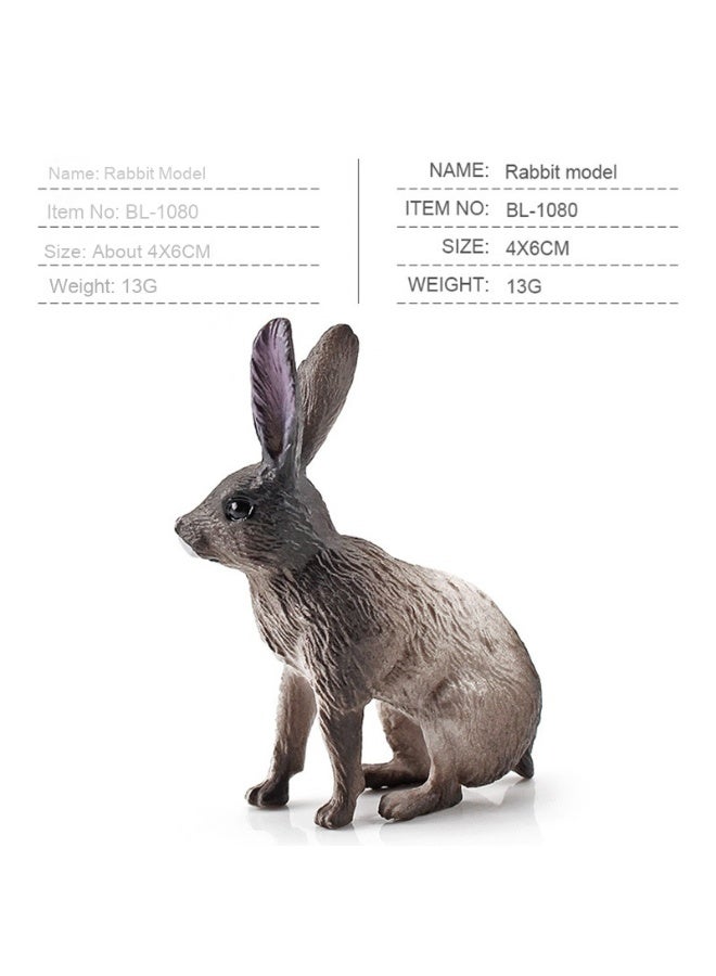 NIBEMINENT Realistic Forest Animal Rabbit Model Five-Piece Set
