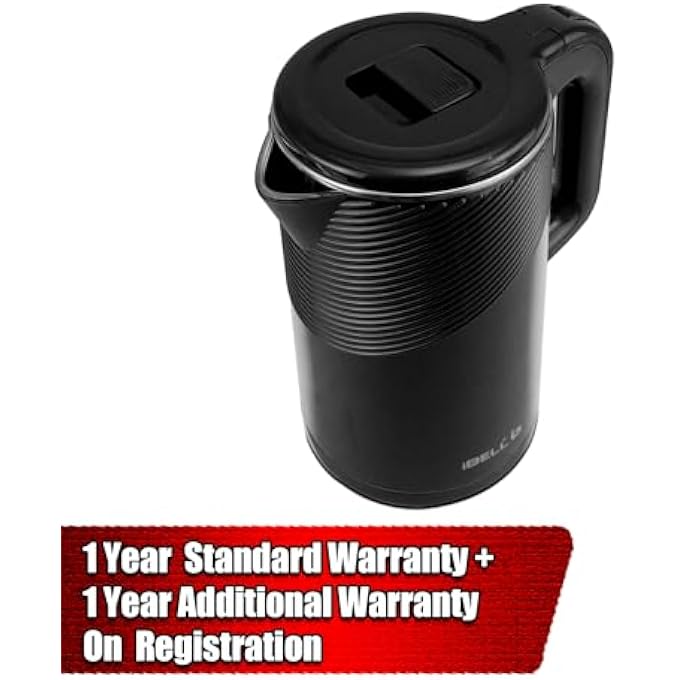 iBELL Pek20Bkplus Premium Stainless Steel Electric Kettle 20 Litre 1600W Auto CutOff Feature 360 Degree Rotating Base Shock Proof Insulated Body Black - Image 2