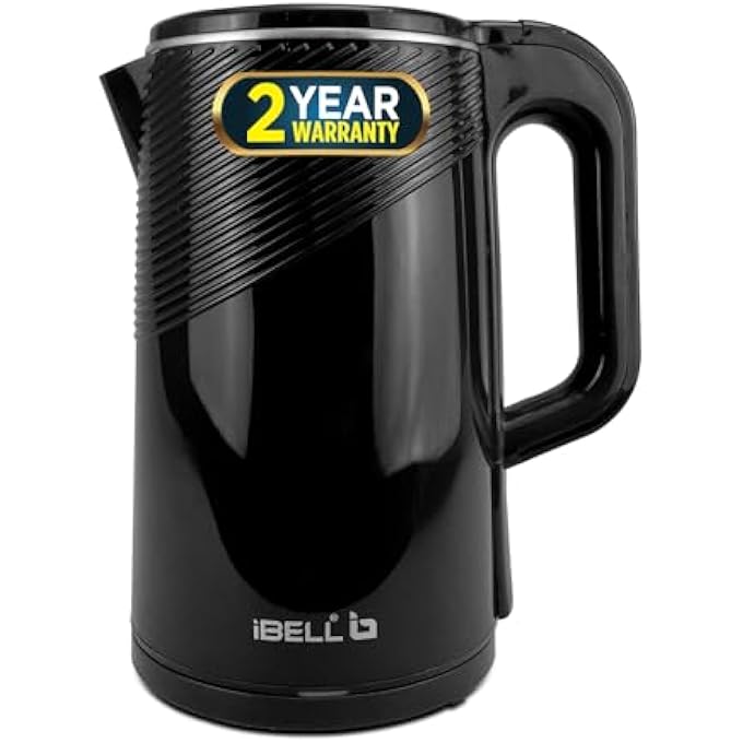 iBELL Pek20Bkplus Premium Stainless Steel Electric Kettle 20 Litre 1600W Auto CutOff Feature 360 Degree Rotating Base Shock Proof Insulated Body Black - Image 1