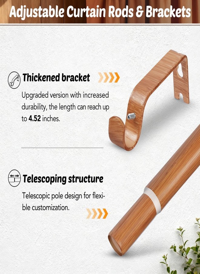 GEEBOBO 2 Pack Wood Boho Curtain Rod, Decorative Curtain Rods for Windows 28 to 48 Inch, 1 Inch Heavy Duty Wooden Drapery Rods for Bedroom, Living Room (30"-60",2 Pack) - Image 5