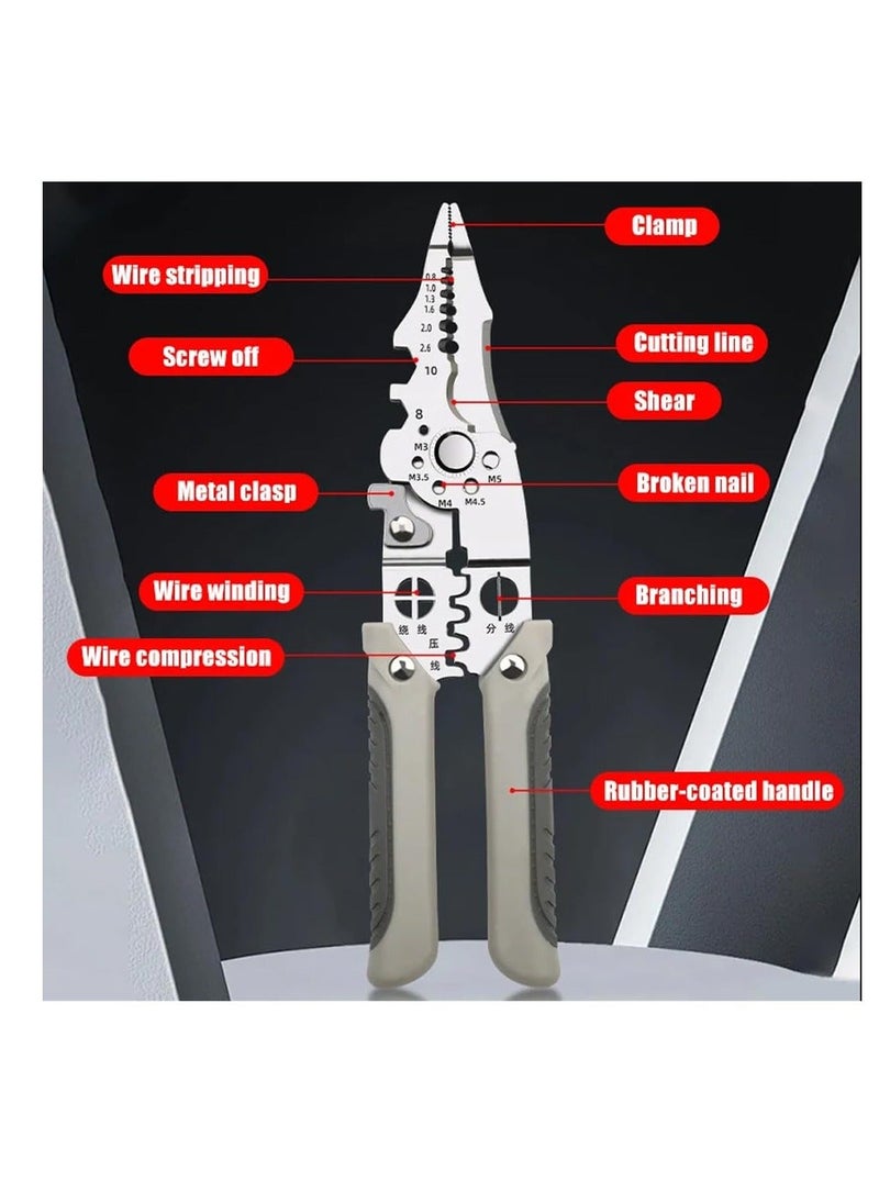 Generic - Upgrade Multifunctional Wire Stripper Crimper Cable Cutter Pliers, New Heavy Duty Multipurpose Wire Stripper, Adjustable Wire Strippers and Crimping Tool for Stripping Crimping Cutting - Image 1