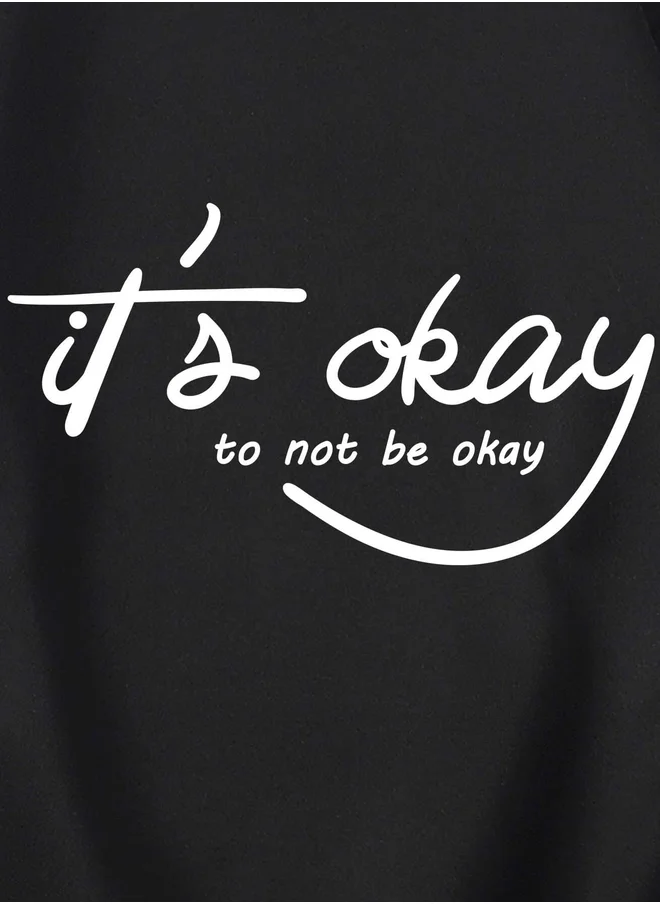 كوتي Slogan Print Round Neck Sweatshirt