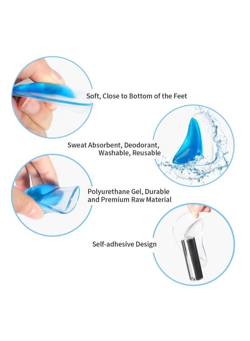 4Pairs Arch Support Shoe Insert, Gel Reusable Cushions for Plantar Fasciitis Support Flat Feet, Adhesive Pads Inserts - Image 4