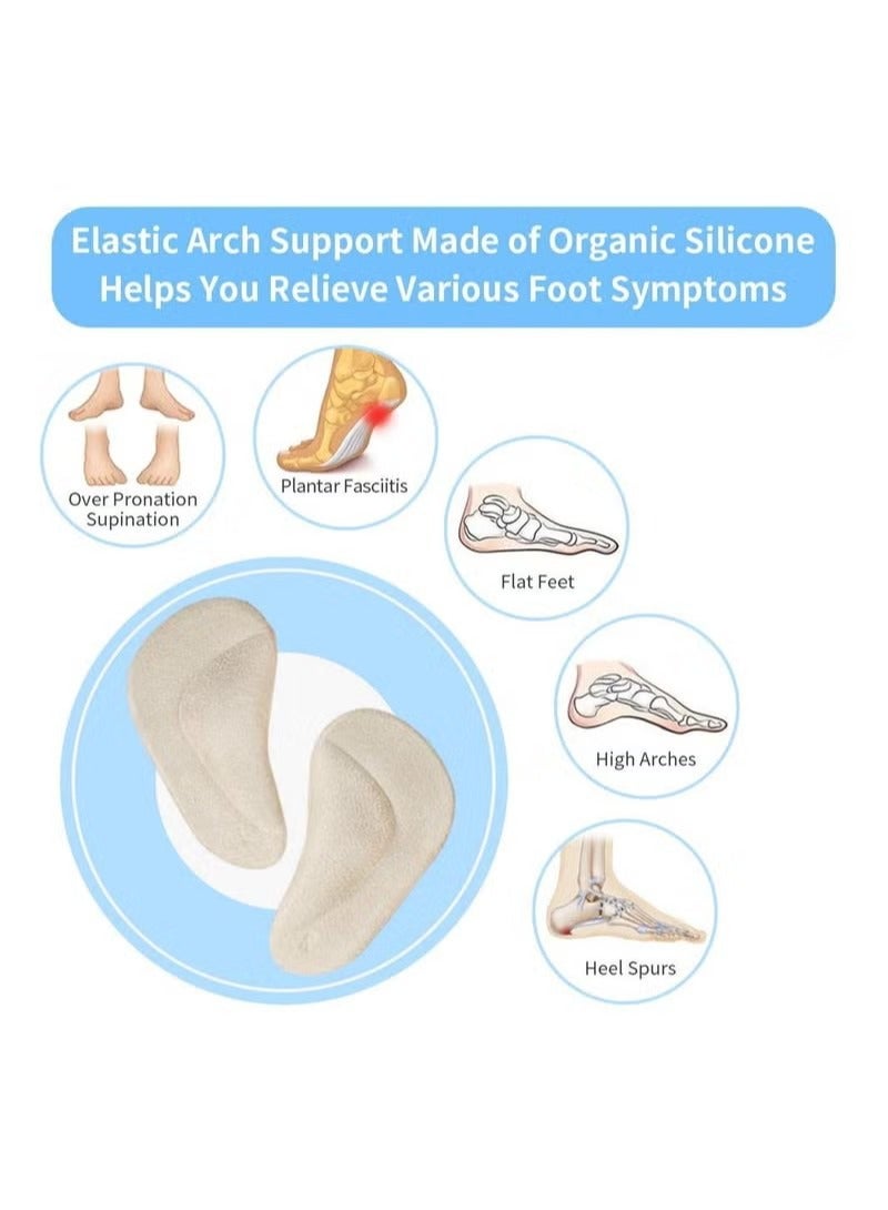 4Pairs Arch Support Shoe Insert, Gel Reusable Cushions for Plantar Fasciitis Support Flat Feet, Adhesive Pads Inserts - Image 5