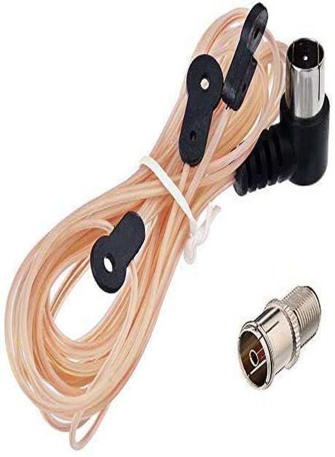 Superbat FM Antenna Dipole Antenna Indoor 75 Ohm with F Type Male Connector for Yamaha JVC Sony Bose Natural Sound Stereo Receiver - Image 1
