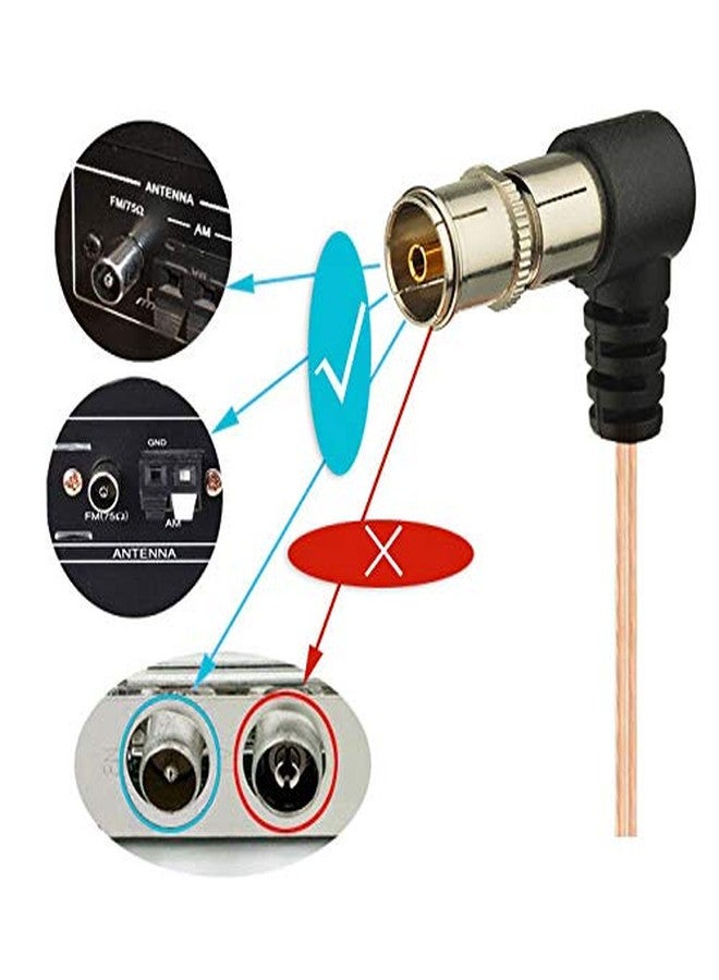 Superbat FM Antenna Dipole Antenna Indoor 75 Ohm with F Type Male Connector for Yamaha JVC Sony Bose Natural Sound Stereo Receiver - Image 4