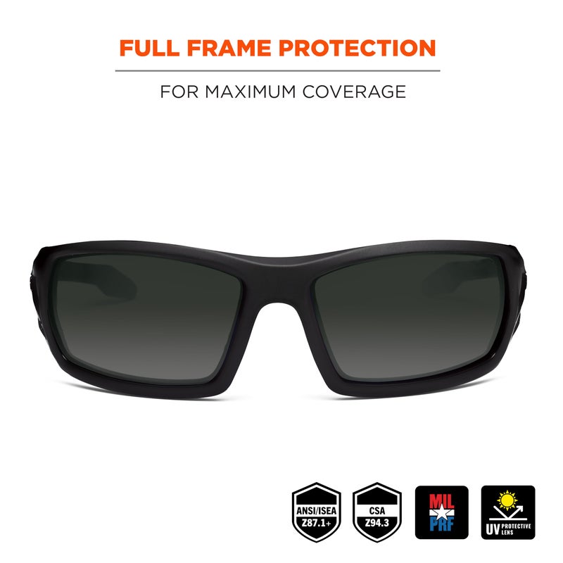 Ergodyne Skullerz Odin Safety Sunglasses, ANSI Z87 Impact Resistant, Durable Full Frame, Non Slip, Polarized, Anti Fog - Image 2