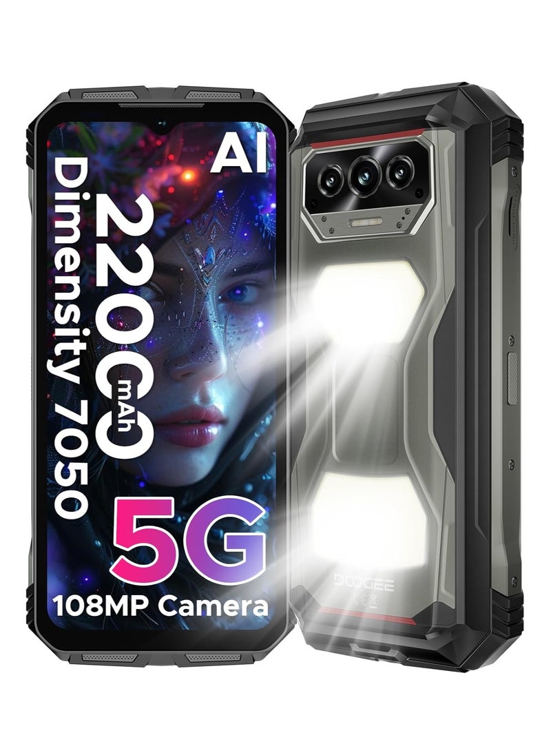 Doogee DOOGEE V Max S (2025) 5G Unlocked Rugged Phone,Dual Camping Lights,22000mAh Battery,Android 14,24GB+256GB/TF 2TB Rugged Smartphone,108MP+16MP,6.58”FHD+120Hz IPS Screen,Dual Unlock/NFC/WiFi6 - Silver  - Image 1