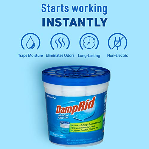 DampRid Refillable Moisture Absorber, 10.5 oz. Cups, 4 Pack, Fragrance Free, Traps Moisture for Fresher, Cleaner Air, No Electricity Required, Lasts Up To 60 Days - Image 4