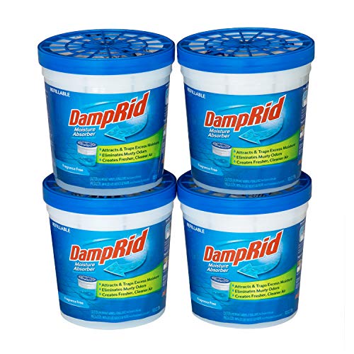 DampRid Refillable Moisture Absorber, 10.5 oz. Cups, 4 Pack, Fragrance Free, Traps Moisture for Fresher, Cleaner Air, No Electricity Required, Lasts Up To 60 Days - Image 1