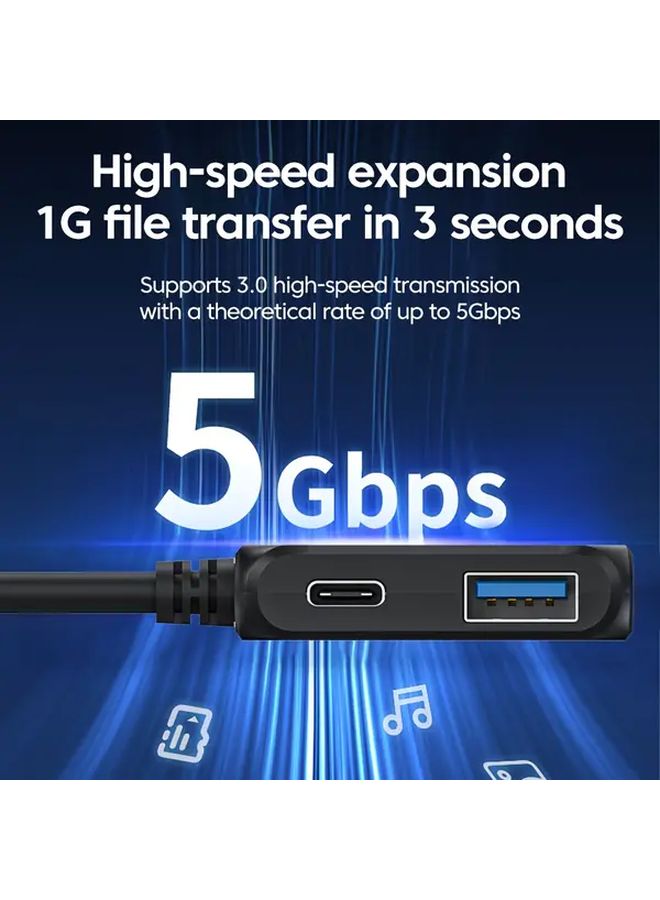 2 In 1 USB 3.0 Hub 4 Port OTG Splitter Type C Adapter 5Gbps for Laptop PC MacBook iPad - Image 2