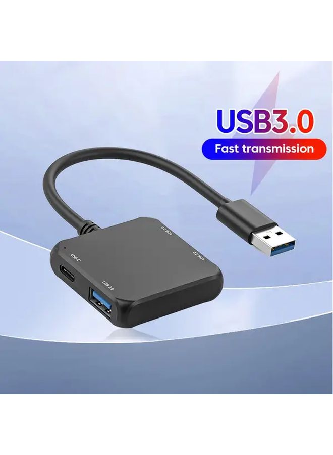 2 In 1 USB 3.0 Hub 4 Port OTG Splitter Type C Adapter 5Gbps for Laptop PC MacBook iPad - Image 1
