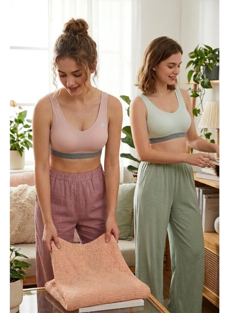 Women's Wireless Seamless Ribbed Sports Bralette Set - 5 Pack - Image 2